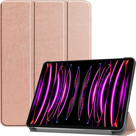 Etui Bizon Case Tab Croc do Apple iPad Pro 12.9 2022/2021/2020/2018, różowozłote
