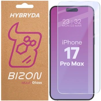 Elastyczne szkło hybrydowe Bizon Glass Mule do iPhone 17 Pro Max