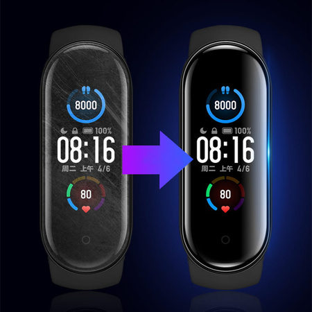 Folia hydrożelowa na ekran Bizon Glass Watch Hydrogel Duo, Xiaomi Mi Band 7, 2 sztuki