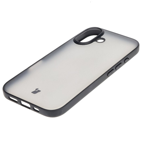 Etui Bizon Case Angelo do iPhone 16, półprzezroczyste z czarną ramką