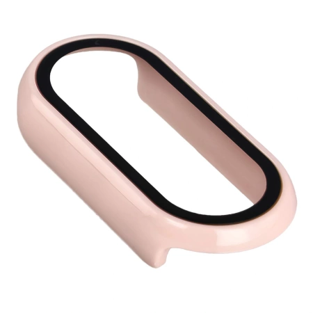 Etui ze szkłem do zegarka Bizon Case+Glass Watch do Xiaomi Smart Band 10, różowe