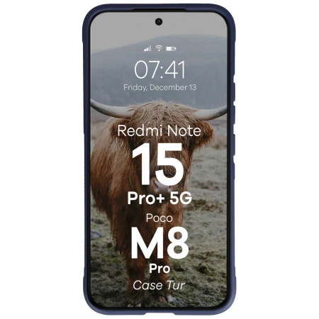 Pancerne etui Bizon Case Tur do Xiaomi Redmi Note 15 Pro Plus 5G / POCO M8 Pro 5G, granatowe