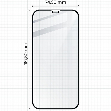 Szkło hartowane Bizon Glass Edge CF - 2 sztuki + ochrona na obiektyw, iPhone 12 Pro Max, czarne