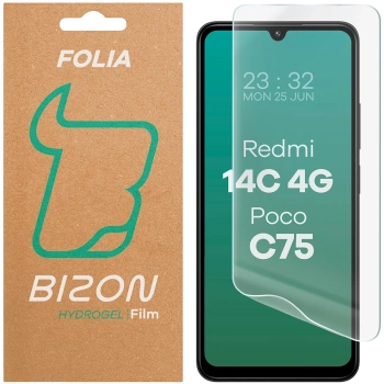 Folia hydrożelowa na ekran Bizon Glass Hydrogel Front do Xiaomi Redmi 14C 4G / POCO C75, 1 sztuka