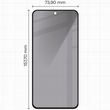 Prywatyzujące szkło hartowane Bizon Glass Edge Shadow do Galaxy A35 5G / A55 5G, przyciemniane z czarną ramką