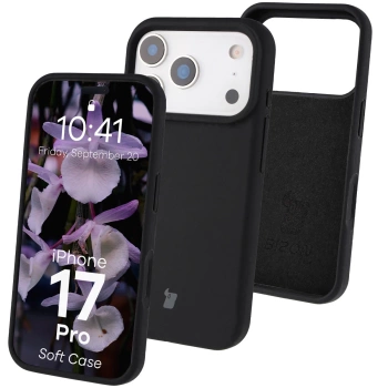 Silikonowe etui Bizon Soft Case do iPhone 17 Pro, czarne