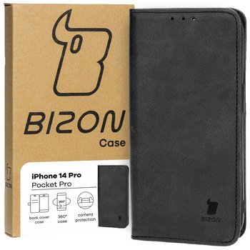 Etui z klapką Bizon Case Pocket Pro do iPhone 14 Pro, czarne