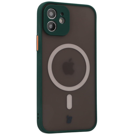 Etui Bizon Case Hybrid MagSafe do Apple iPhone 12, ciemnozielone