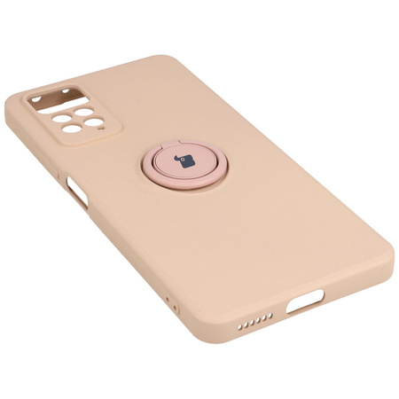 Etui Bizon Case Silicone Ring do Xiaomi Redmi Note 11 Pro / Pro 5G, jasnoróżowe