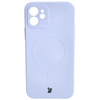 Etui silikonowe z pierścieniem magnetycznym Bizon Case Silicone Magnetic do iPhone 12, jasnofioletowe
