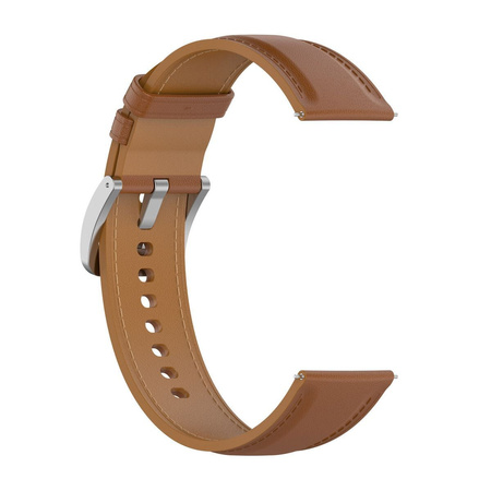 Pasek skórzany do smartwatcha, Bizon Strap Watch Casual, Quick Release 22 mm, jasnobrązowy