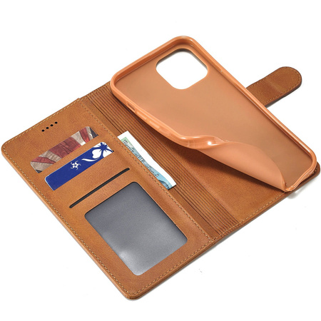 Etui Bizon Case Wallet do iPhone 13 Mini, jasnobrązowe