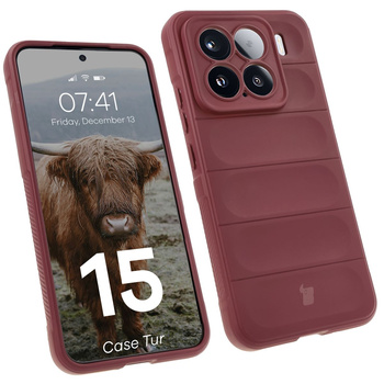 Pancerne etui Bizon Case Tur do Xiaomi 15, burgundowe