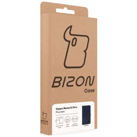 Etui z klapką Bizon Case Pocket do Oppo Reno13 Pro, granatowe