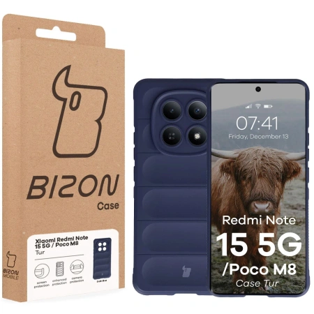 Pancerne etui Bizon Case Tur do Xiaomi Redmi Note 15 5G / POCO M8 5G, granatowe
