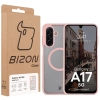 Etui z pierścieniem magnetycznym Bizon Case MatteO do Galaxy A17 5G, przydymione-jasnoróżowe