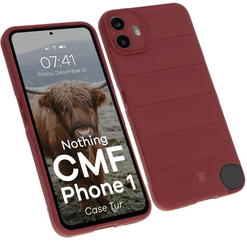 Pancerne etui Bizon Case Tur do Nothing CMF Phone 1, burgundowe