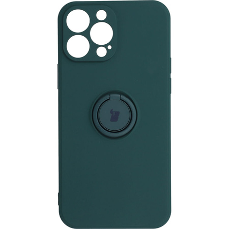 Etui Bizon Case Silicone Ring do iPhone 13 Pro Max, ciemnozielone