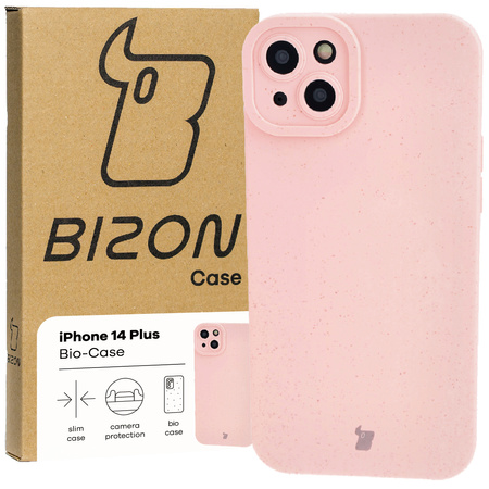 Ekologiczne etui Bizon Bio-Case do iPhone 14 Plus, różowe