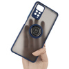 Etui z uchwytem na palec Bizon Case Hybrid Ring do Xiaomi Redmi Note 11 Pro / Pro 5G, przydymione z granatową ramką