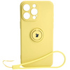 Etui Bizon Case Silicone Ring Sq do iPhone 15 Pro Max, żółte