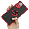 Etui z uchwytem na palec Bizon Case Hybrid Ring do Xiaomi Redmi Note 11 / 11S 4G, przydymione z czerwoną ramką