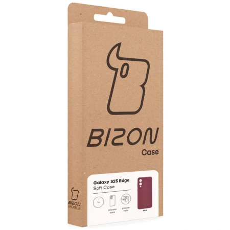 Silikonowe etui Bizon Soft Case do Galaxy S25 Edge, ciemnofioletowe