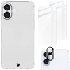 Etui + 2x szkło hartowane + szkiełko na obiektyw Bizon Case Clear Pack do iPhone 16 Plus