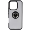 Etui z uchwytem na palec Bizon Case Hybrid Ring do Honor 400 Lite, przydymione z czarną ramką