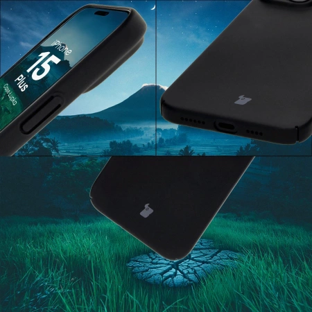 Etui Bizon Case Łupka do iPhone 15 Plus, czarne