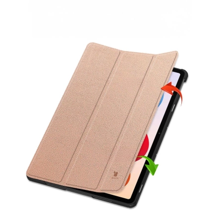 Etui z klapką Bizon Case Tab Croc do Xiaomi Redmi Pad 2 Pro, różowozłote