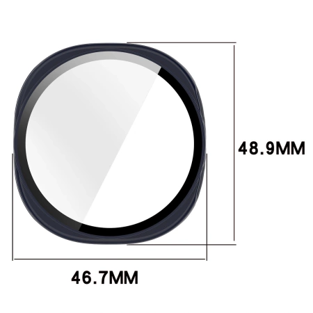 Etui ze szkłem do zegarka Bizon Case+Glass Watch do Samsung Galaxy Watch 8 44 mm, niebieskie