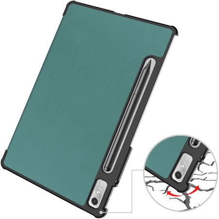 Etui Bizon Case Tab Croc do Lenovo Xiaoxin Pad Pro 2022 / P11 Pro Gen 2, ciemnozielone