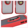 Etui z uchwytem na palec Bizon Case Hybrid Ring do iPhone 17 Pro Max, przydymione z czerwoną ramką