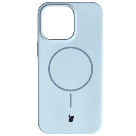 Silikonowe etui z pierścieniem magnetycznym Bizon Soft Case Magnetic do iPhone 15 Pro Max, błękitne