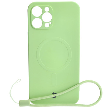 Etui Bizon Case Silicone MagSafe do Apple iPhone 12 Pro Max, jasnozielone
