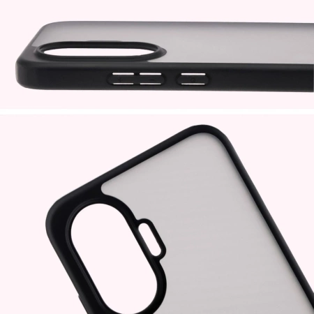 Etui Bizon Case Angelo do Xiaomi POCO F7, przydymione z czarną ramką
