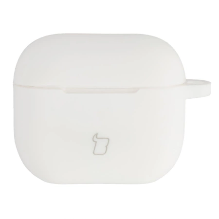 Silikonowe etui z karabińczykiem Bizon Case Headphone Silicone do AirPods 3, białe