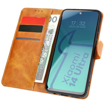 Etui Bizon Case Pocket do Xiaomi 14 Ultra, brązowe