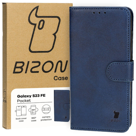 Etui z klapką Bizon Case Pocket do Galaxy S23 FE, granatowe