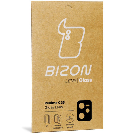 Szkło na aparat Bizon Glass Silk Lens dla Realme C35, 2 sztuki