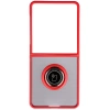Etui z uchwytem na palec Bizon Case Hybrid Ring do Galaxy Z Flip7, przydymione z czerwoną ramką