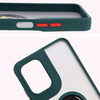 Etui z uchwytem na palec Bizon Case Hybrid Ring do Motorola Moto G05 / E15, przydymione z ciemnozieloną ramką
