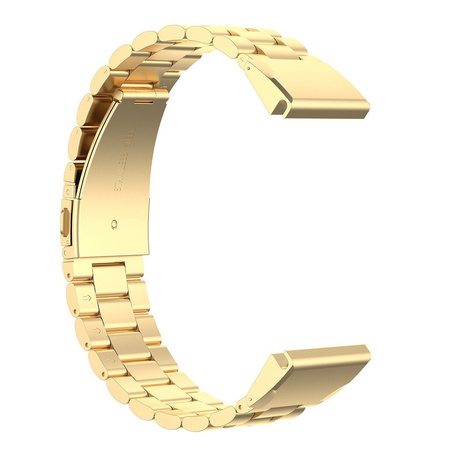 Pasek ze stali nierdzewnej do smartwatcha, Bizon Strap Watch Aura, QuickFit 22 mm, złoty