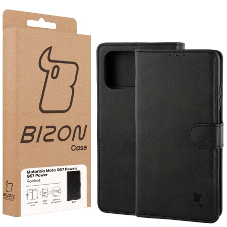 Etui z klapką Bizon Case Pocket do Motorola Moto G57 Power / G67 Power, czarne