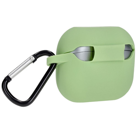 Silikonowe etui z karabińczykiem Bizon Case Headphone Silicone do Galaxy Buds 3/3 Pro/3 FE, jasnozielone