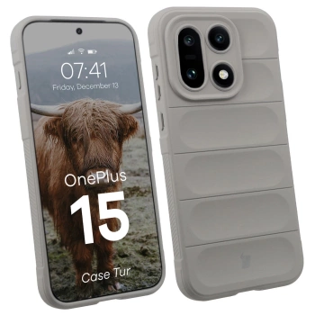Pancerne etui Bizon Case Tur do OnePlus 15, jasnoszare