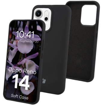 Silikonowe etui Bizon Soft Case do Oppo Reno 14, czarne