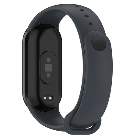 Silikonowy pasek Bizon Strap Watch Silicone do Xiaomi Smart Band 9 / 9 NFC / 8, ciemnoszary