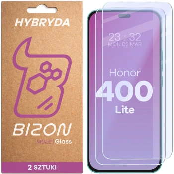 Elastyczne szkło hybrydowe Bizon Glass Mule Duo do Honor 400 Lite, 2 sztuki